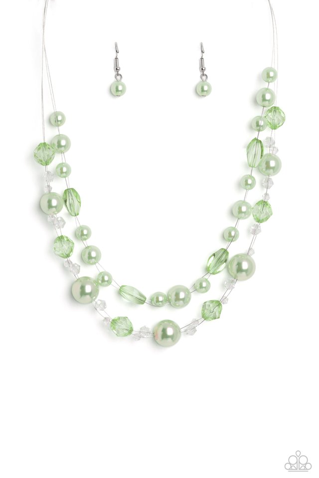 Parisian Pearls - Green - Paparazzi Necklace Image