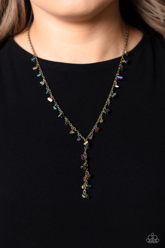 Chiseled Catwalk - Brass - Paparazzi Necklace Image