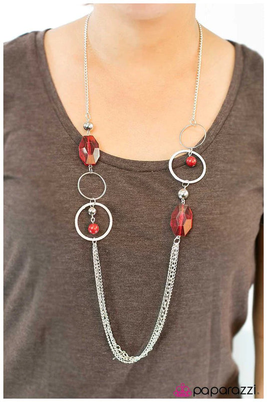 Paparazzi Necklace ~ Dazzle Me - Red