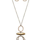 Oblong Obligato - Brass - Paparazzi Necklace Image