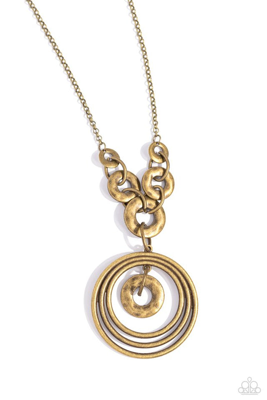 High HOOPS - Brass - Paparazzi Necklace Image