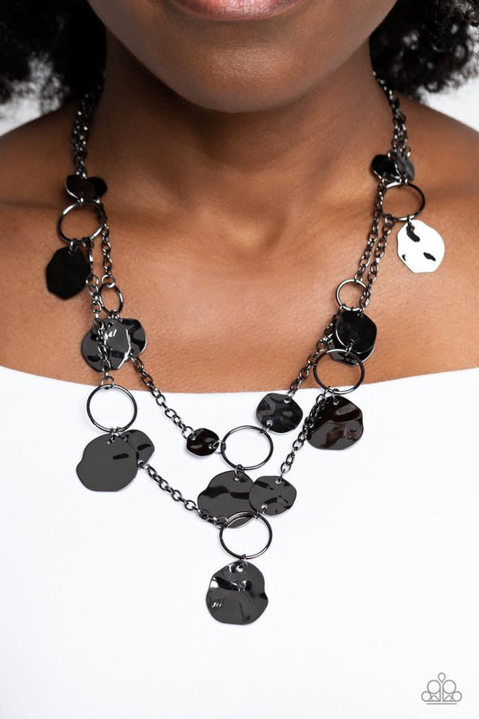 Hammered Horizons - Black - Paparazzi Necklace Image