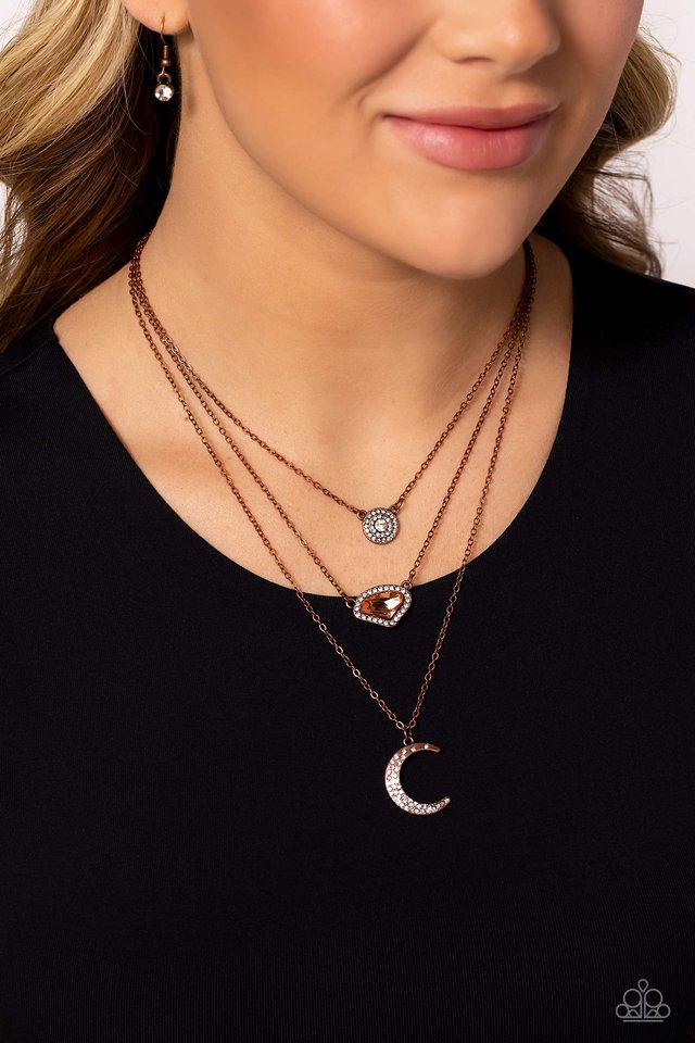 Lunar Lineup - Copper - Paparazzi Necklace Image