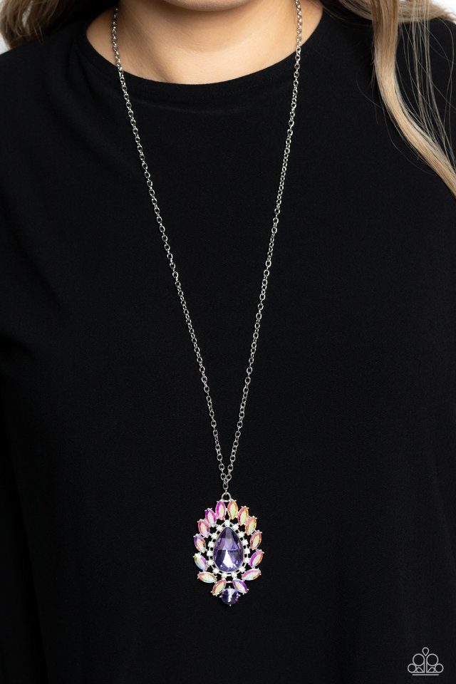 Over the TEARDROP - Purple - Paparazzi Necklace Image