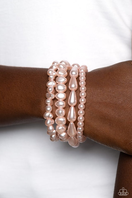 Gossip PEARL - Pink - Paparazzi Bracelet Image