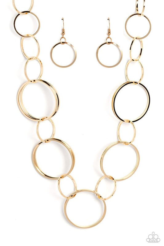 Shimmering Symphony - Gold - Paparazzi Necklace Image