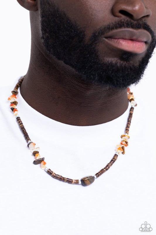 Stony Survivor - Brown - Paparazzi Necklace Image