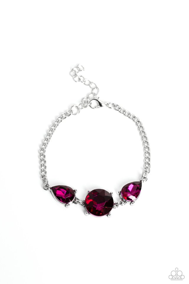 Twinkling Trio - Pink - Paparazzi Bracelet Image