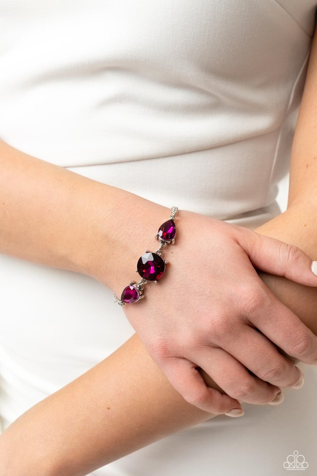 Twinkling Trio - Pink - Paparazzi Bracelet Image