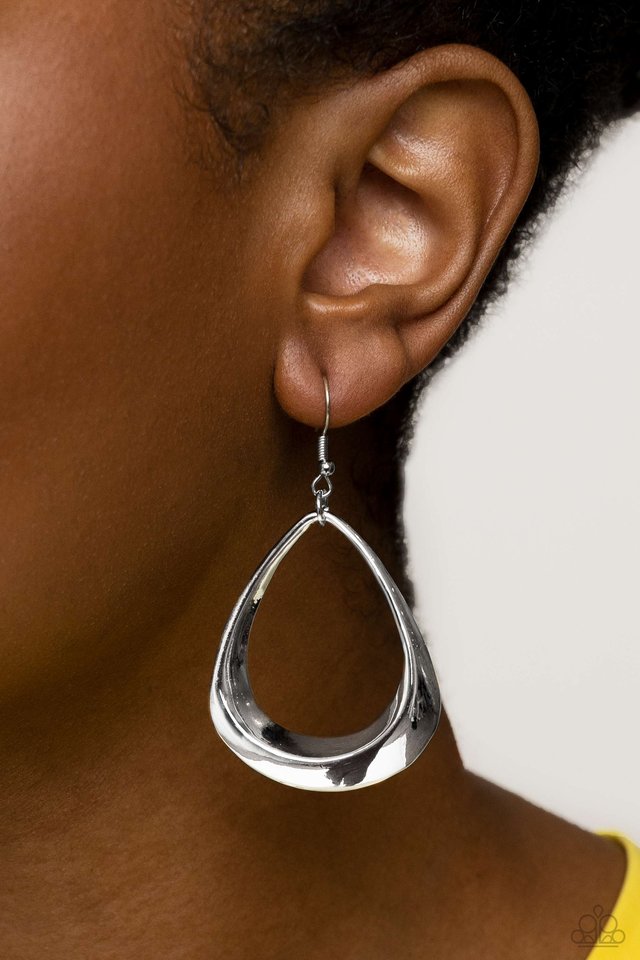 Subtle Solstice - Silver - Paparazzi Earring Image