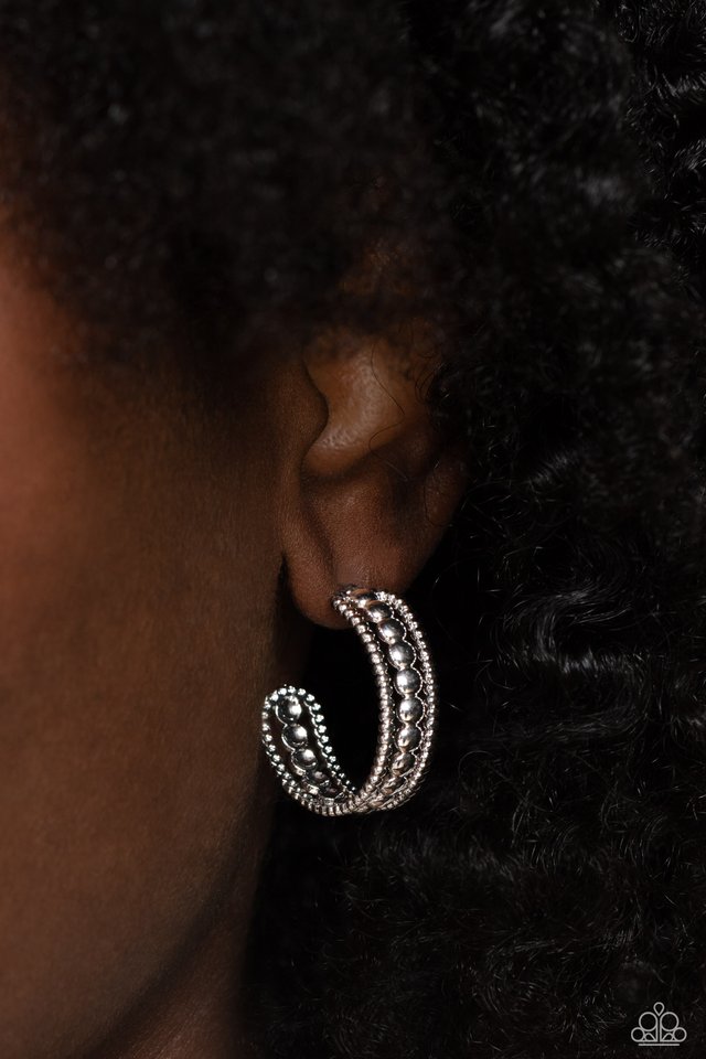 Dotted Darling - Silver - Paparazzi Earring Image