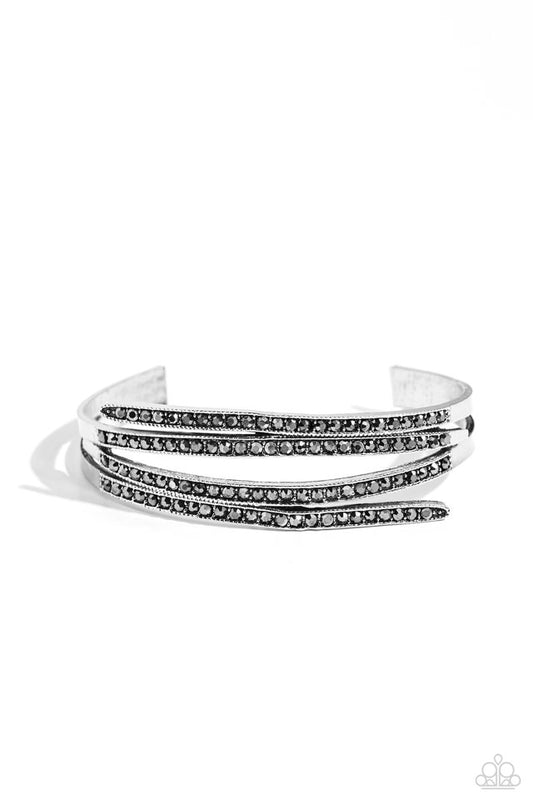 CURVED Lines - Silver - Paparazzi Bracelet Image