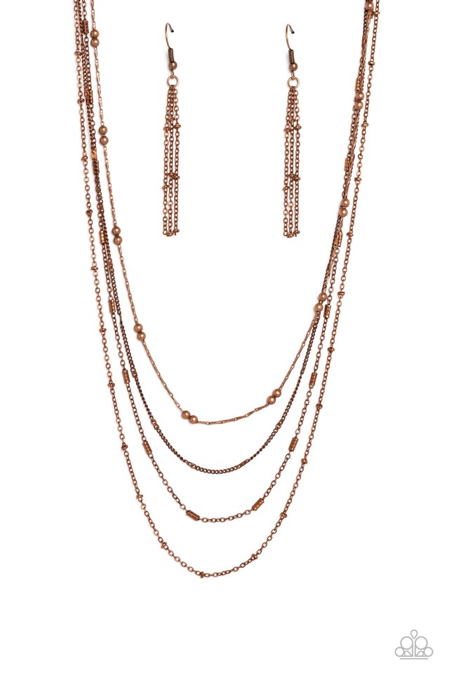 Studded Shimmer - Copper - Paparazzi Necklace Image