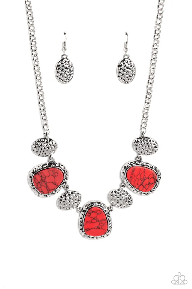 Badlands Border - Red - Paparazzi Necklace Image