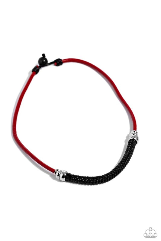 Corded Chivalry - Red - Paparazzi Necklace Image