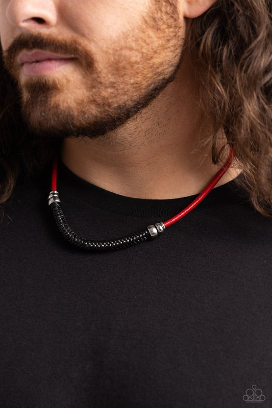 Corded Chivalry - Red - Paparazzi Necklace Image