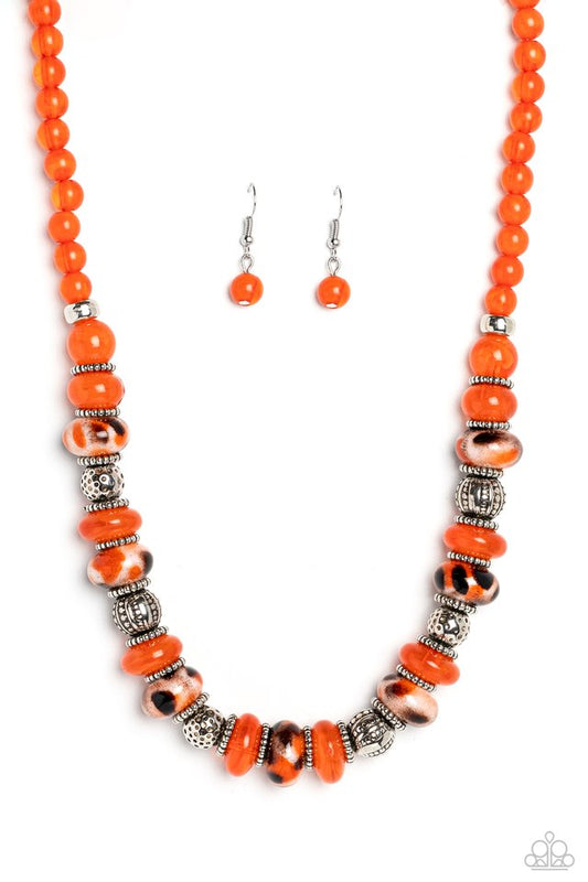 Warped Whimsicality - Orange - Paparazzi Necklace Image