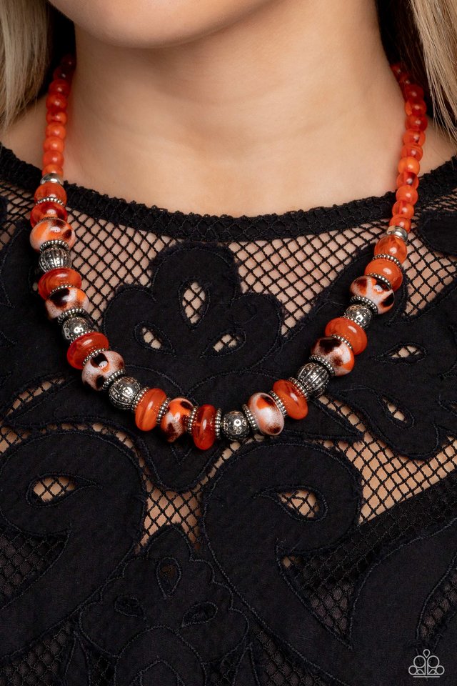 Warped Whimsicality - Orange - Paparazzi Necklace Image