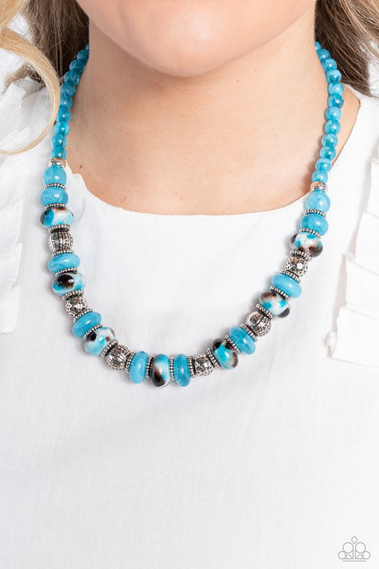 Warped Whimsicality - Blue - Paparazzi Necklace Image