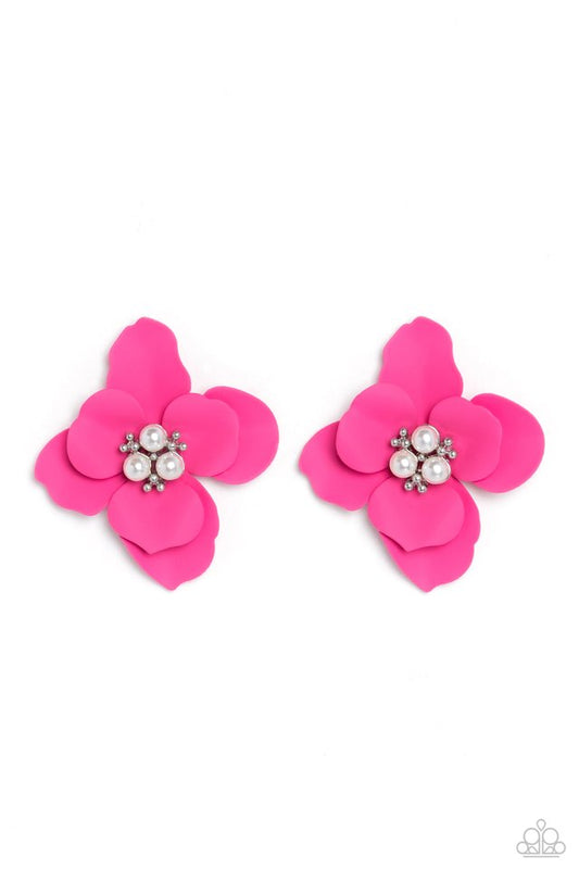 Jovial Jasmine - Pink - Paparazzi Earring Image