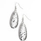 TEARDROP-Dead Dynasty - White - Paparazzi Earring Image