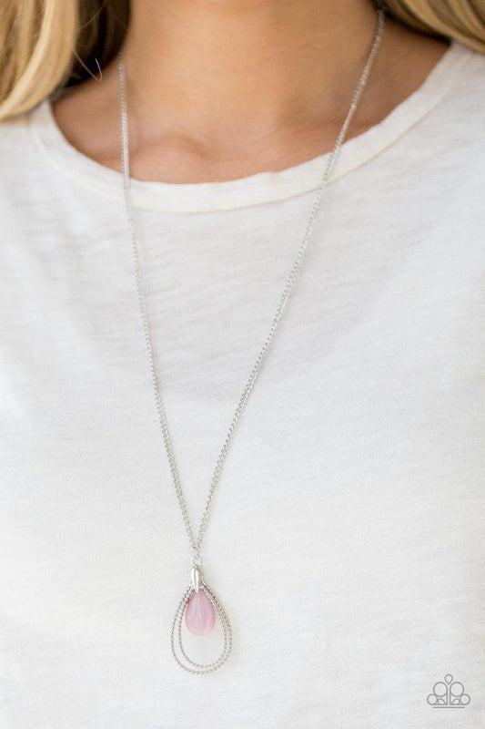 Paparazzi Necklace ~ Teardrop Tranquility - Pink