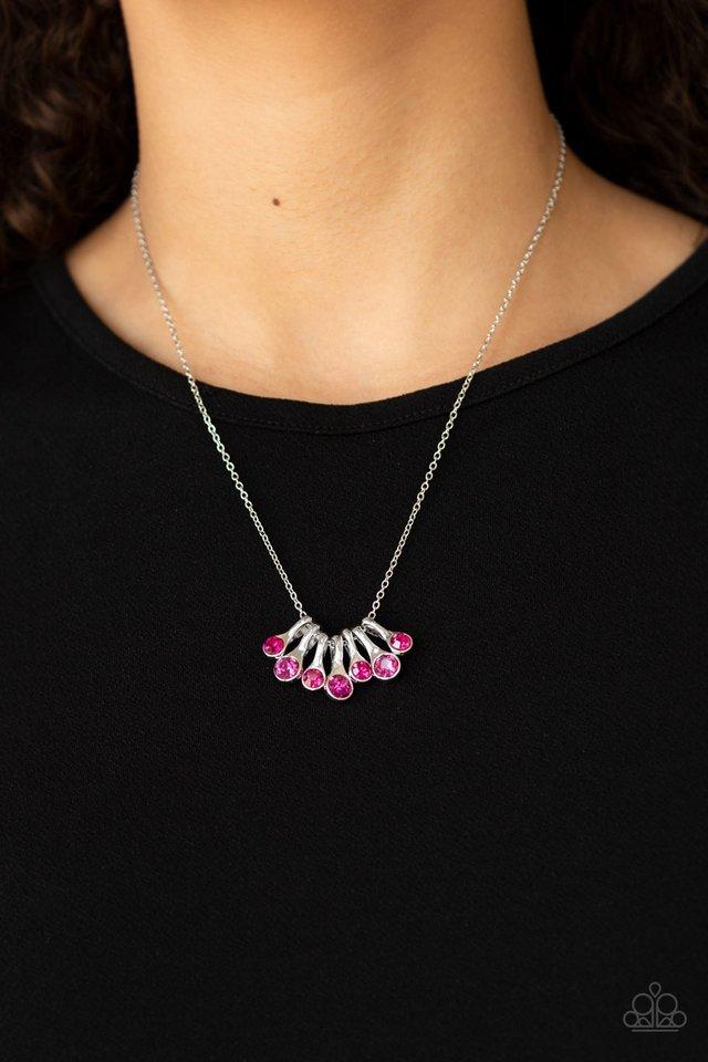 Paparazzi Necklace ~ Slide Into Shimmer - Pink