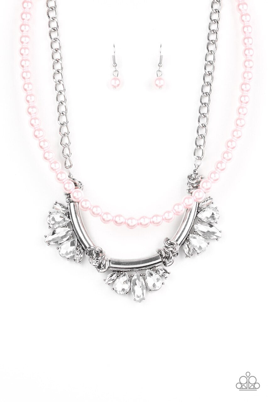 Paparazzi Necklace ~ Bow Before the Queen - Pink