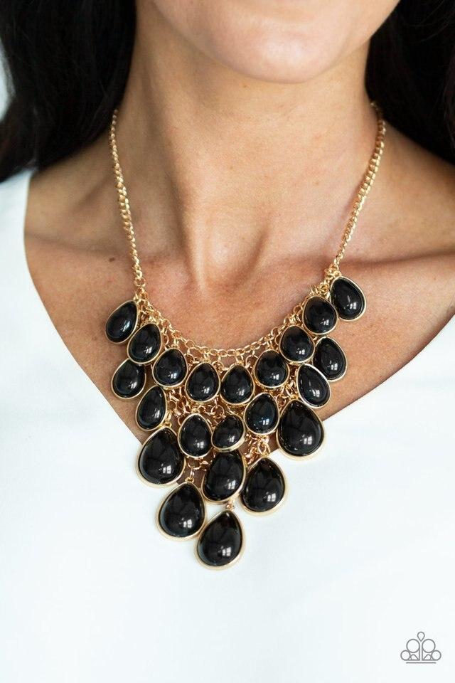 Paparazzi Necklace ~ Shop Til You TEARDROP - Black