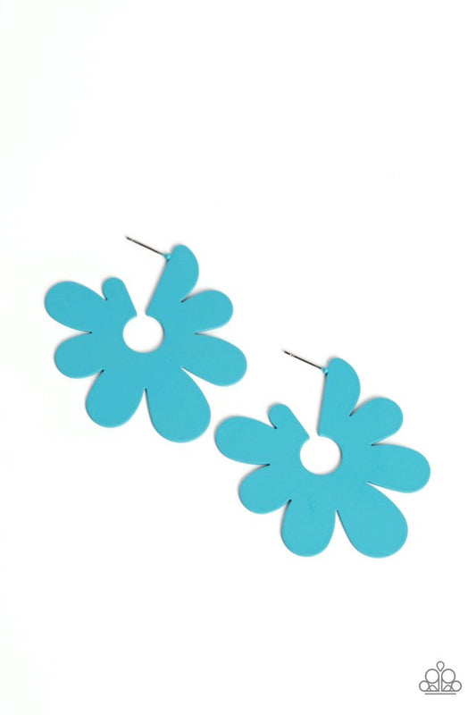Flower Power Fantasy - Blue - Paparazzi Earring Image