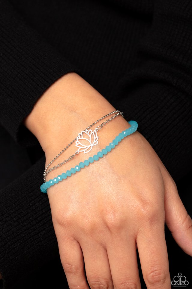 A LOTUS Like This - Blue - Paparazzi Bracelet Image