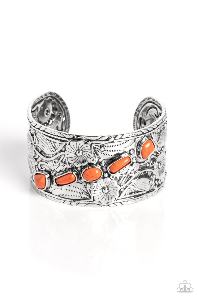 Still FLORAL Stones - Orange - Paparazzi Bracelet Image
