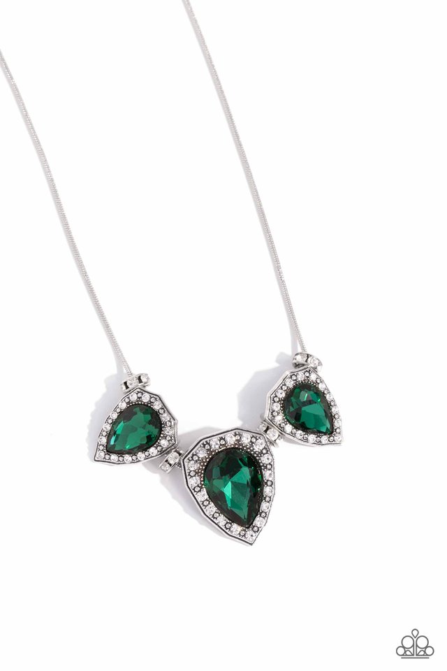 Majestic Met Ball - Green - Paparazzi Necklace Image