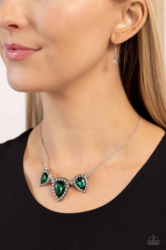 Majestic Met Ball - Green - Paparazzi Necklace Image