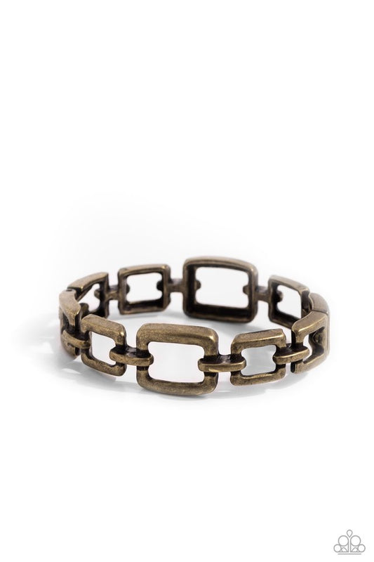 Square Inch - Brass - Paparazzi Bracelet Image