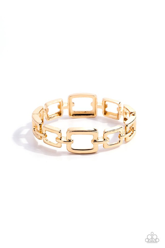 Square Inch - Gold - Paparazzi Bracelet Image