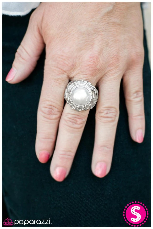 Anillo Paparazzi ~ Perla de mi corazón - Blanco