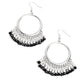 Fringe Fanfare - Black - Paparazzi Earring Image