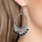 Fringe Fanfare - Black - Paparazzi Earring Image