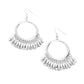 Fringe Fanfare - Silver - Paparazzi Earring Image