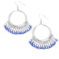 Fringe Fanfare - Blue - Paparazzi Earring Image