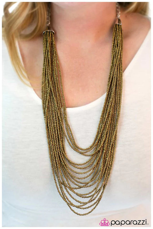 Paparazzi Necklace ~ Desert Ice - Brass