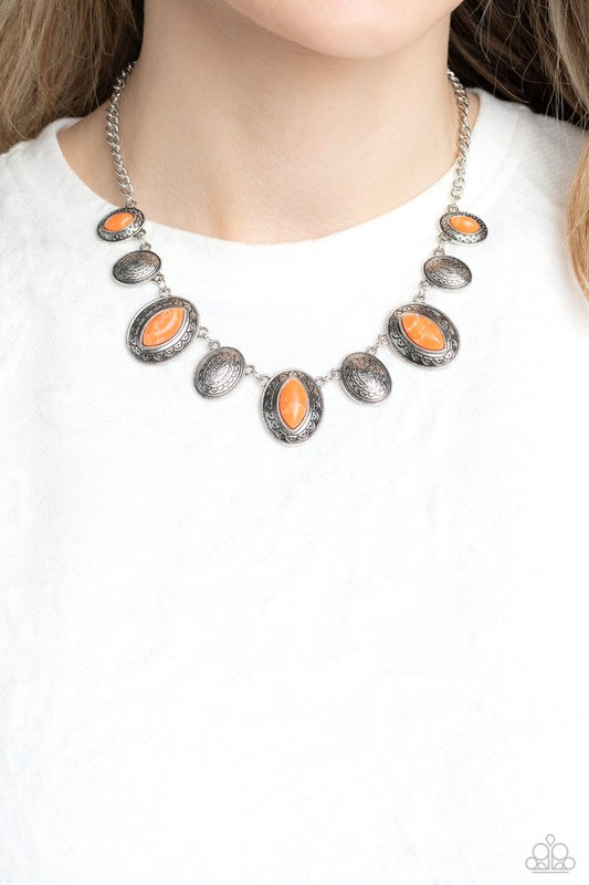 Textured Trailblazer - Orange - Paparazzi Necklace Image