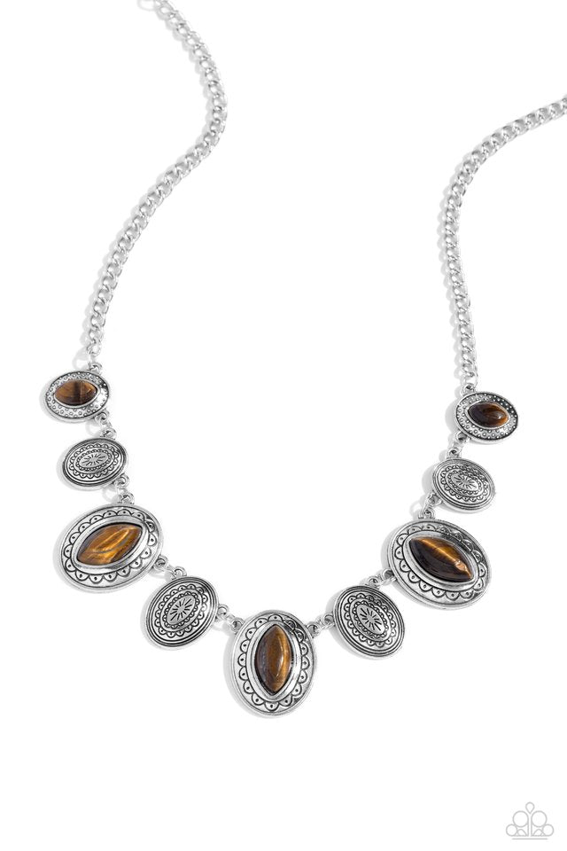 Textured Trailblazer - Brown - Paparazzi Necklace Image