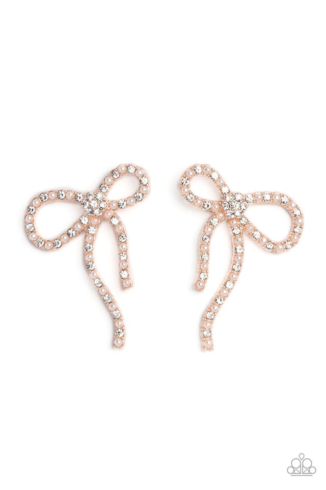 Deluxe Duet - Rose Gold - Paparazzi Earring Image