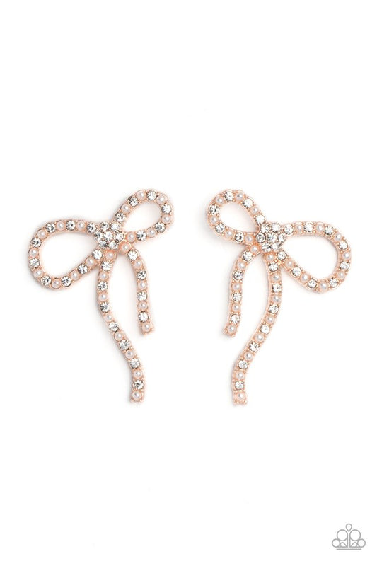 Deluxe Duet - Rose Gold - Paparazzi Earring Image