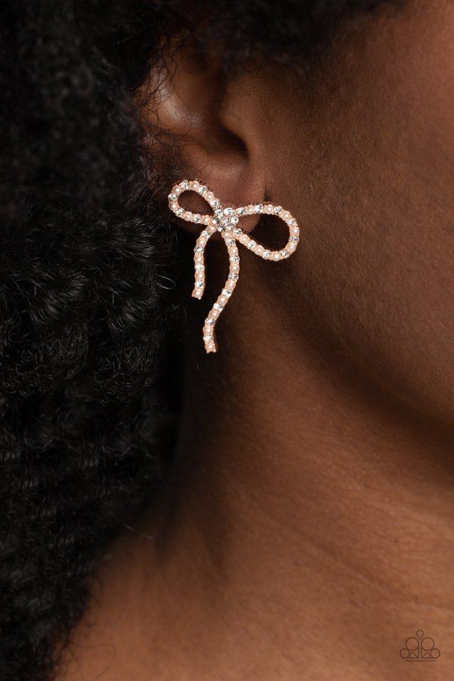 Deluxe Duet - Rose Gold - Paparazzi Earring Image