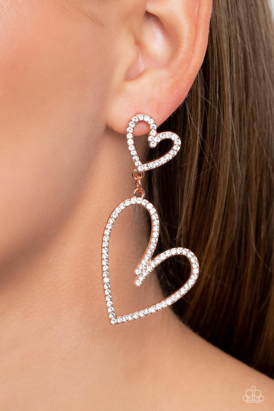 Doting Duo - Copper - Paparazzi Earring Image