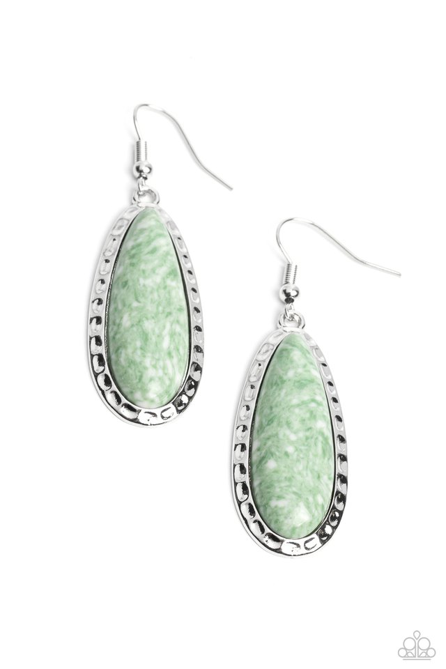 TEARDROP-Dead Dynasty - Green - Paparazzi Earring Image