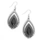 Twisted Trailblazer - Black - Paparazzi Earring Image